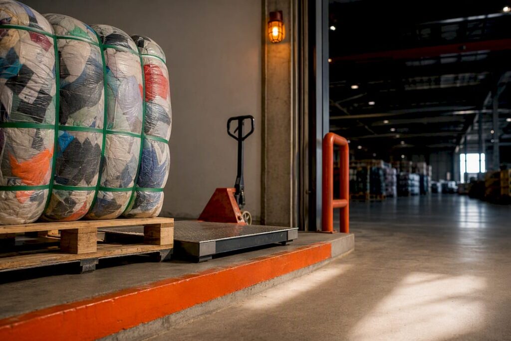 Warehouse bale prepared for wholesale inspection
