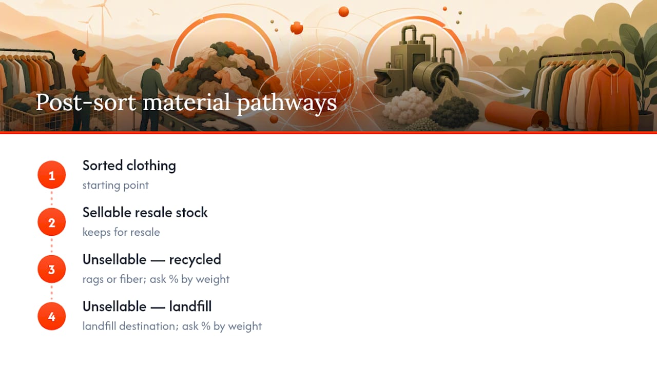Textile waste pathways from sorting to reuse