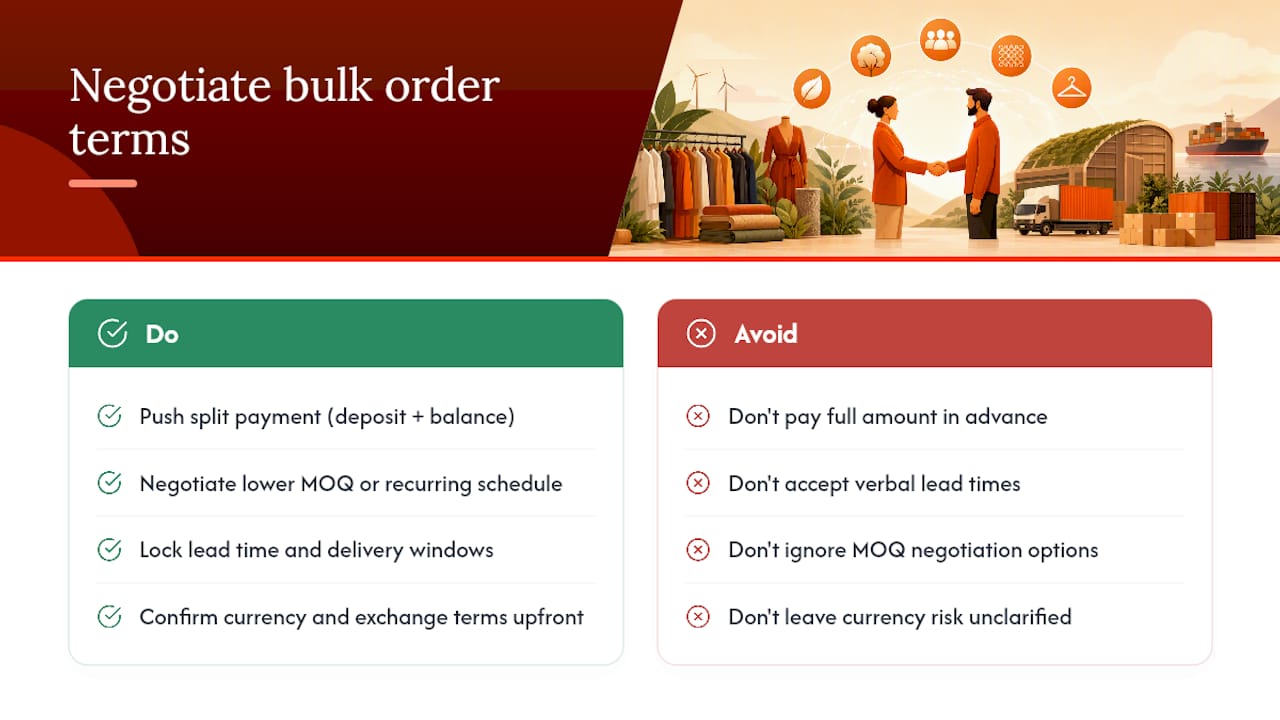 Negotiating Bulk Order Terms and Payment Conditions — overview diagram