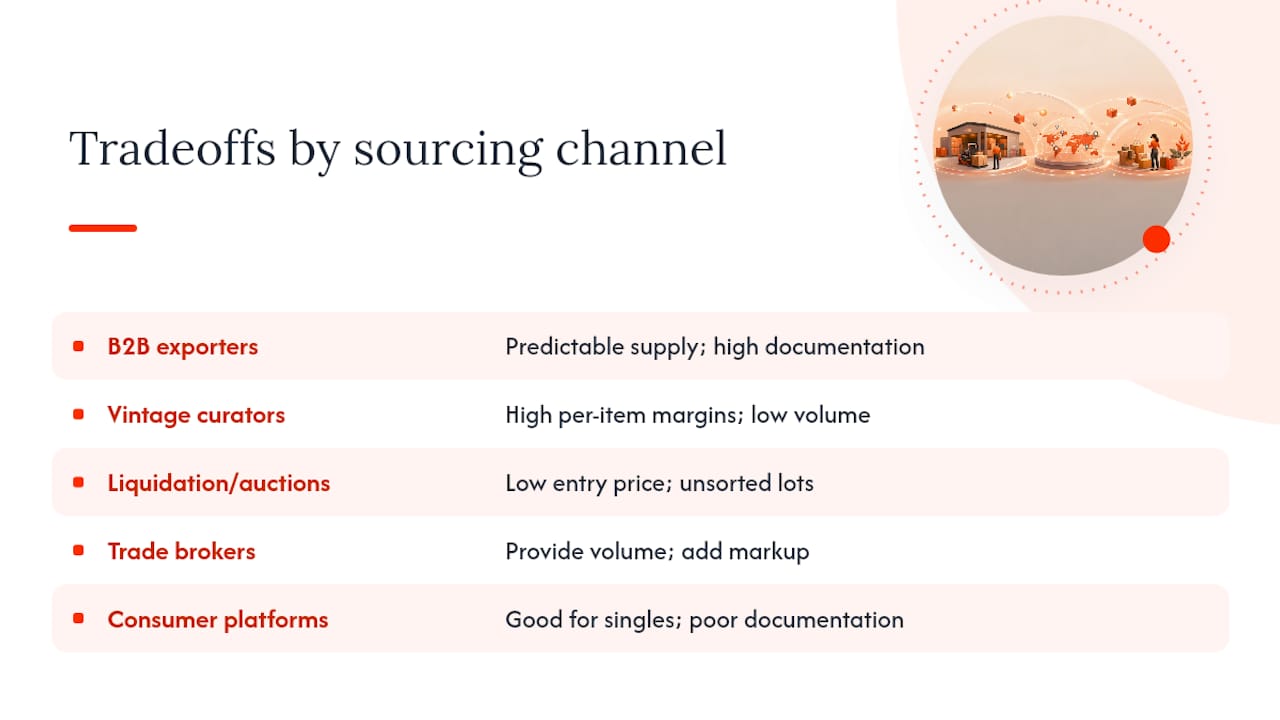 Five sourcing channels and their tradeoffs