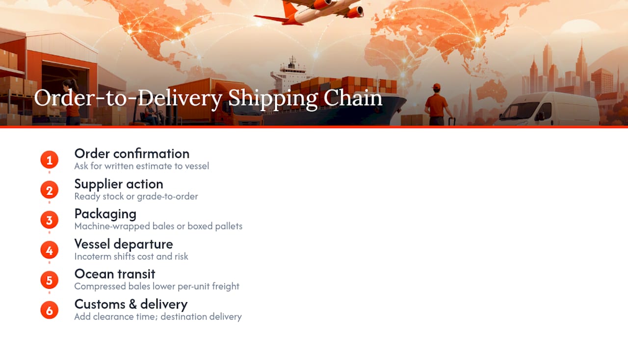 Used clothing order and shipping timeline