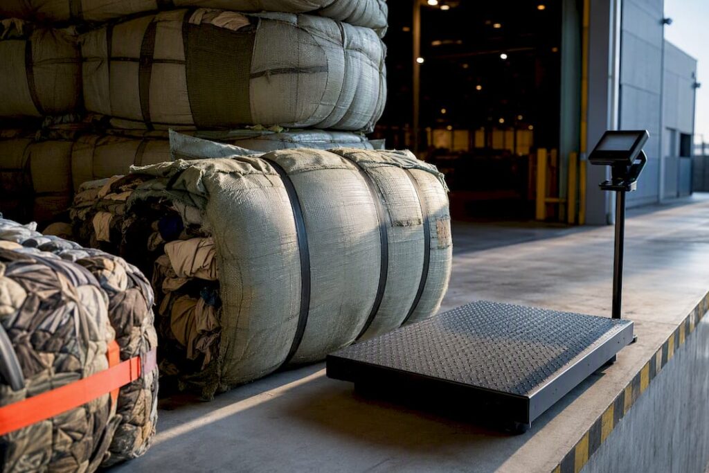 Bulk used clothing sacks at customs