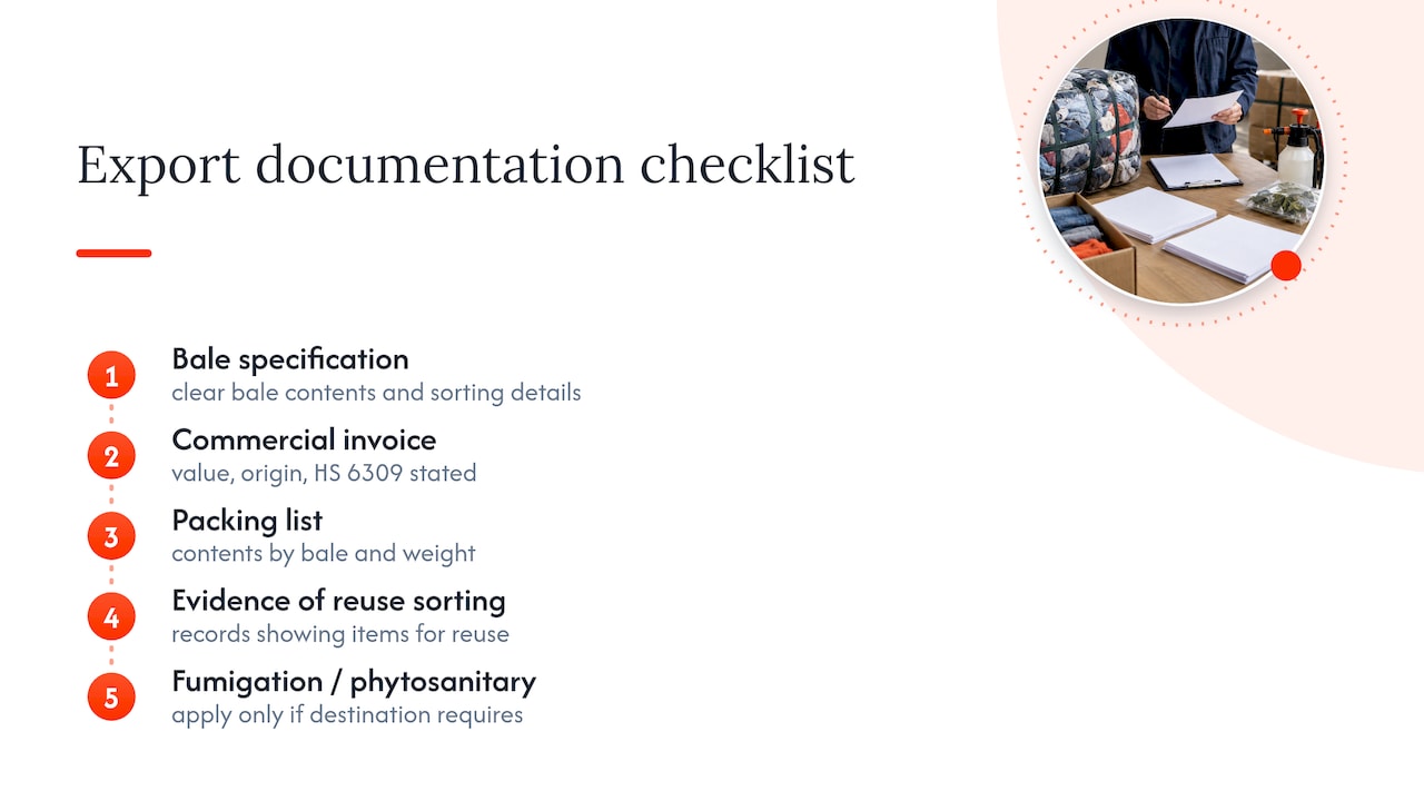 Used footwear export documentation requirements